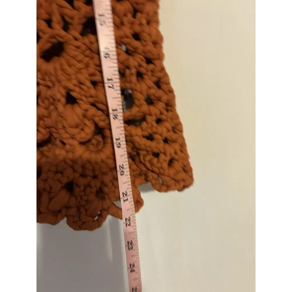 Zara Crochet Top Tank XS S Orange Chunky Open Knit New